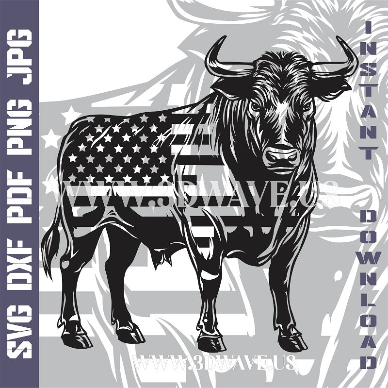 AMERICAN BULL Laser and Cricut SVG Vector Files
