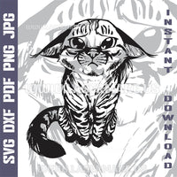 Thumbnail for Sad Cat Laser and Cricut SVG Vector Files