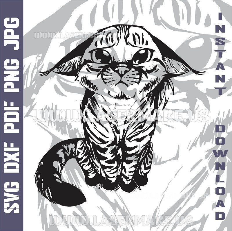 Sad Cat Laser and Cricut SVG Vector Files