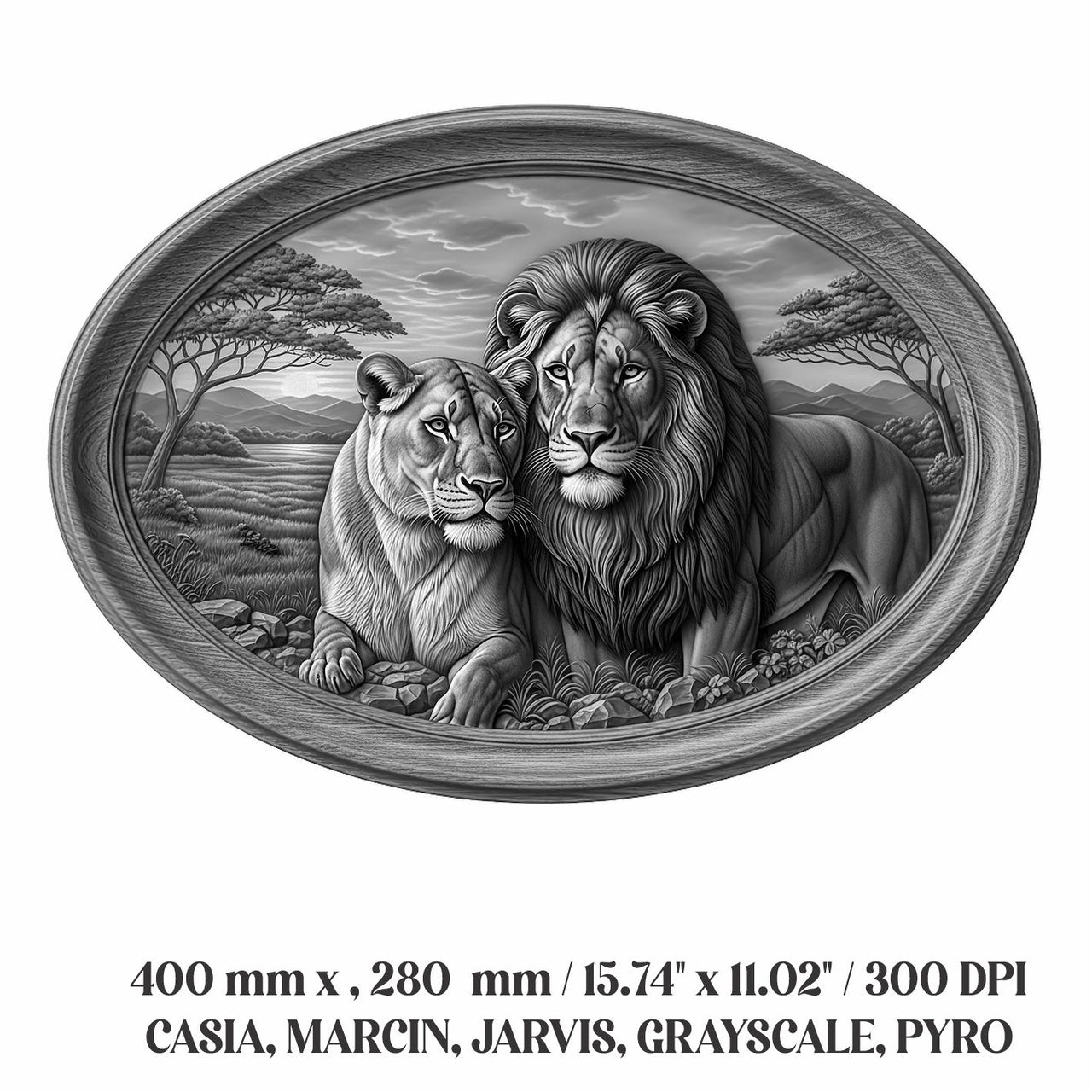 LIONS 3d illusion & laser-ready files
