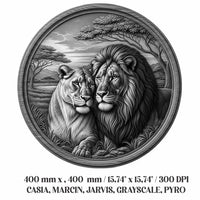 Thumbnail for LIONS 3d illusion & laser-ready files