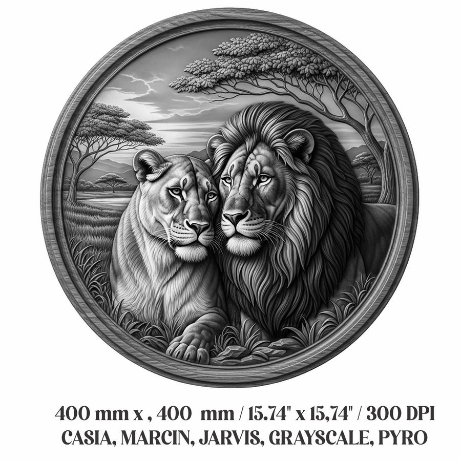LIONS 3d illusion & laser-ready files