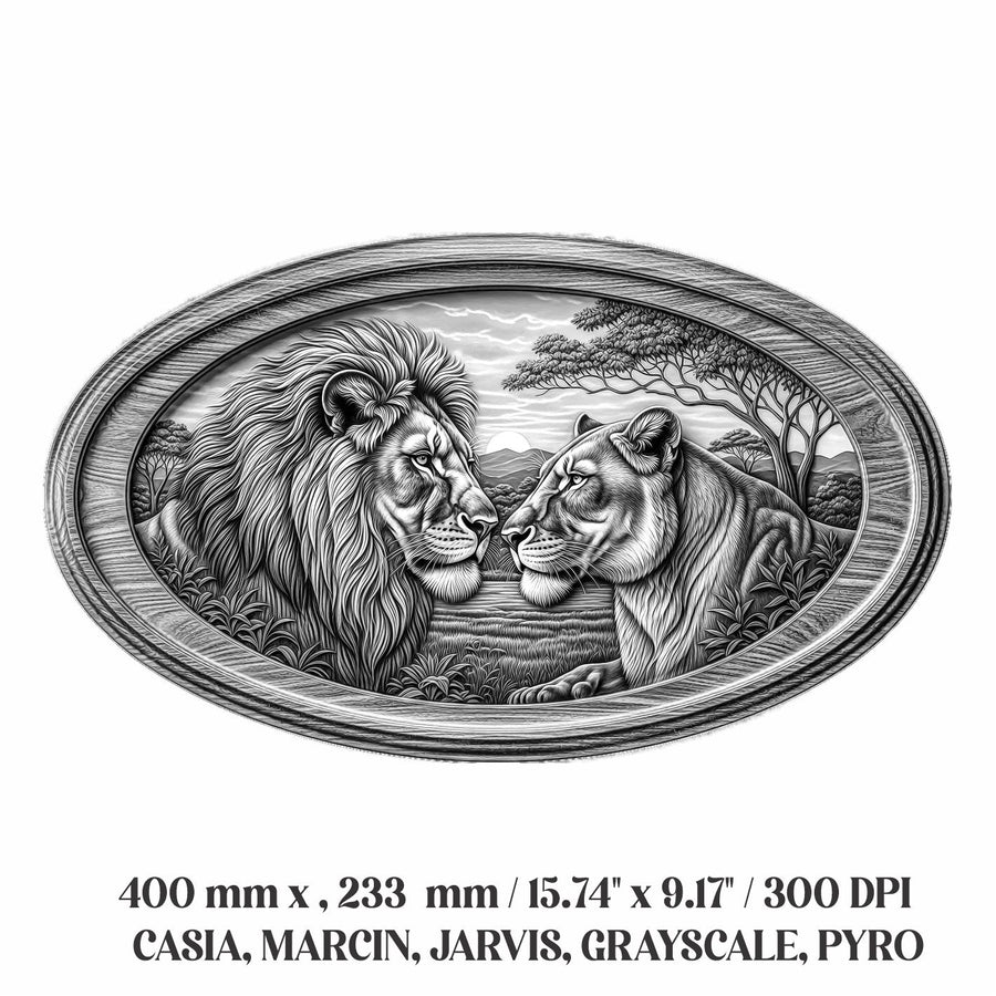 LIONS 3d illusion & laser-ready files