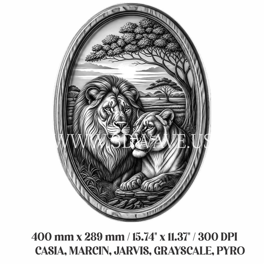 LIONS 3d illusion & laser-ready files