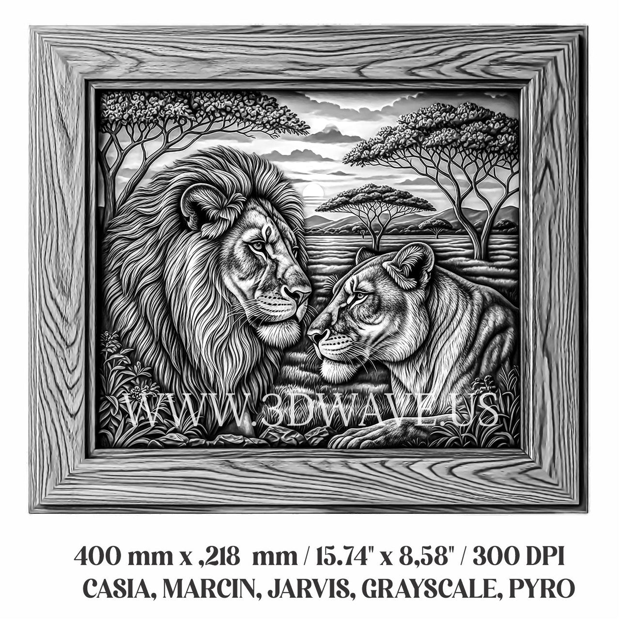 LIONS 3d illusion & laser-ready files