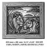 Thumbnail for LIONS 3d illusion & laser-ready files
