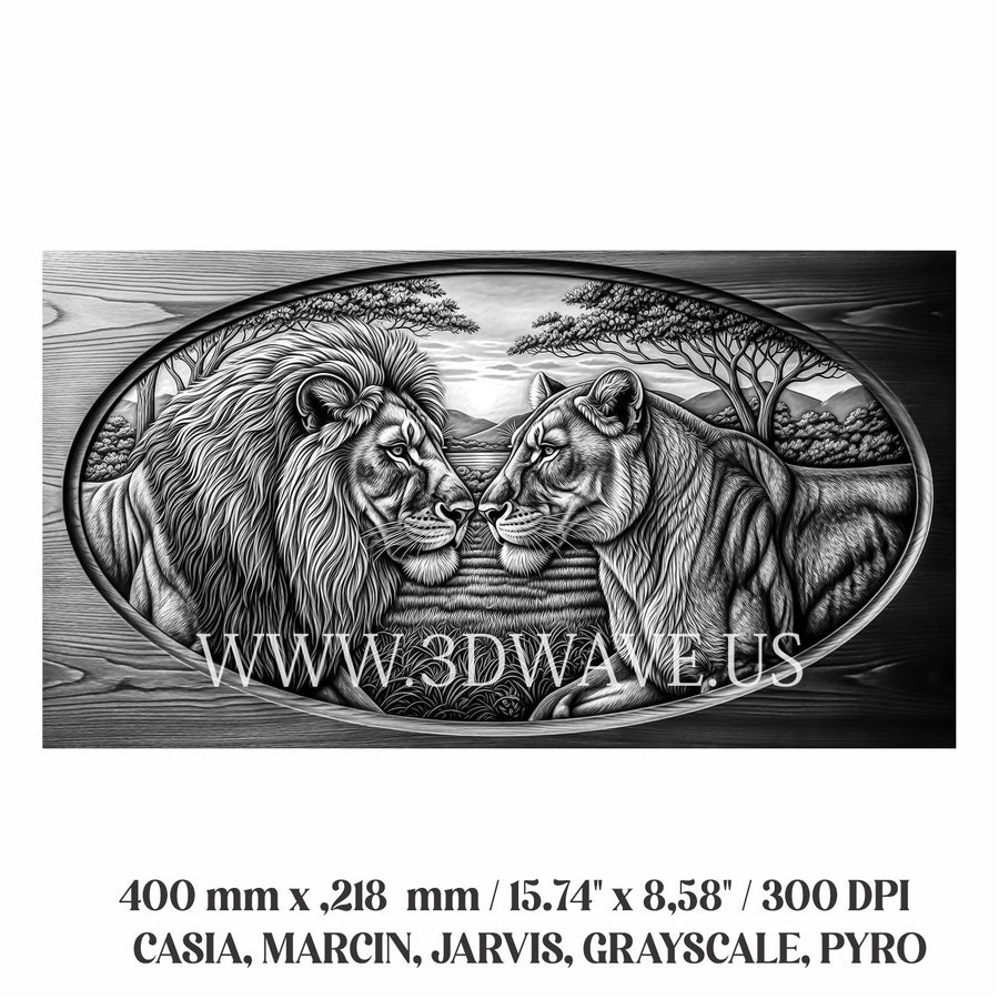 LIONS 3d illusion & laser-ready files