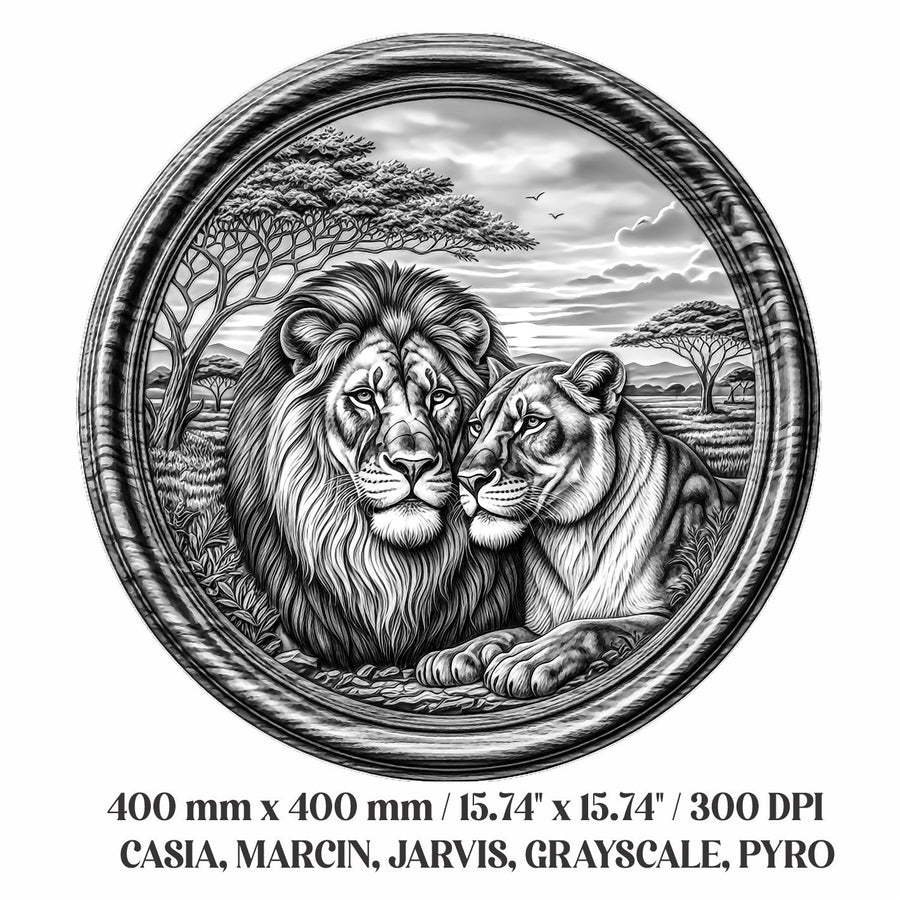 LIONS 3d illusion & laser-ready files