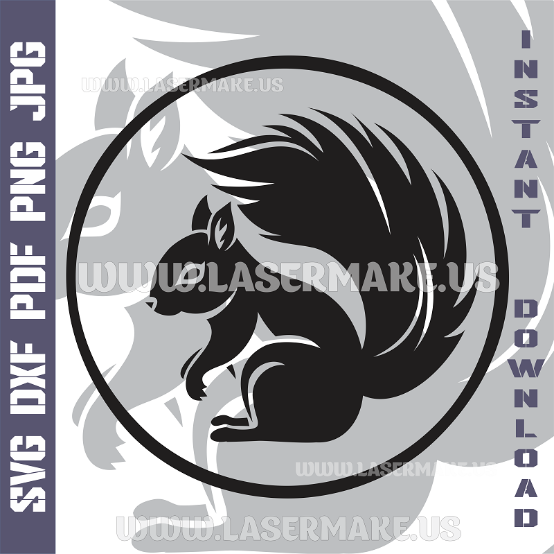 SQUIRREL Laser and Cricut SVG Vector Files
