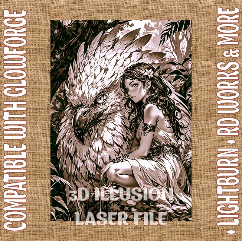 A GIRL WITH FENIX 3d illusion & laser - ready files - 3DWave.us