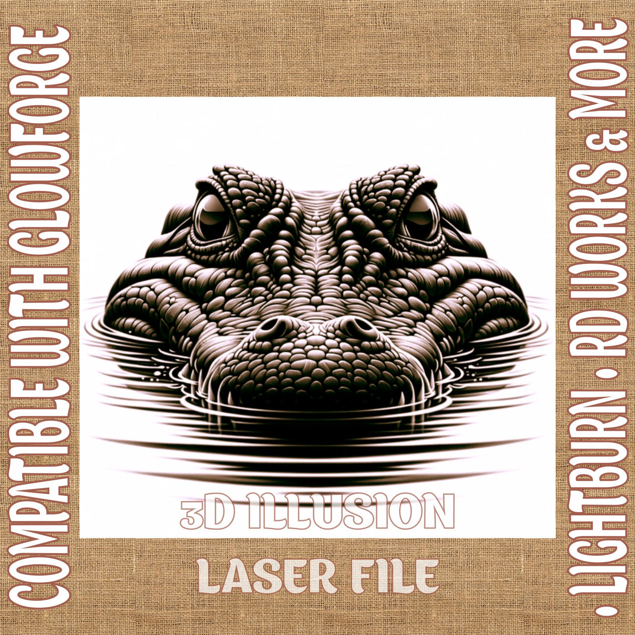 ALLIGATOR 3d illusion & laser - ready files - 3DWave.us