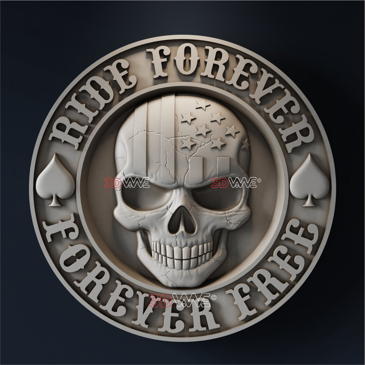 AMERICAN BIKER SKULL 3D STL - 3DWave.us