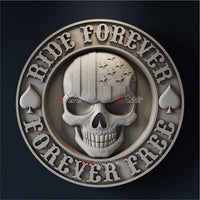 Thumbnail for AMERICAN BIKER SKULL 3D STL - 3DWave.us