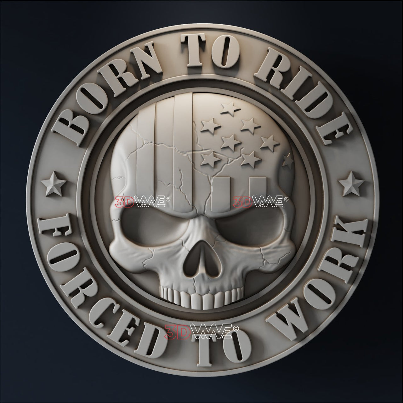 AMERICAN BIKER SKULL 3D STL - 3DWave.us