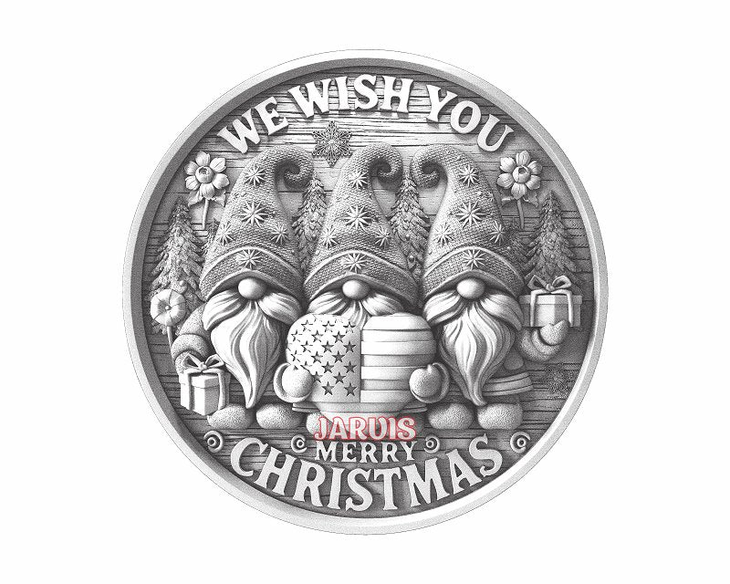 AMERICAN CHRISTMAS GNOMES 3d illusion & laser - ready files - 3DWave.us