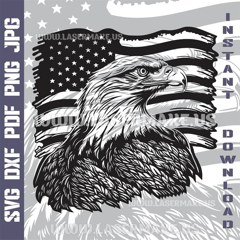 American Eagle SVG laser ready files - 3DWave.us