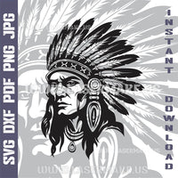 Thumbnail for American Native SVG laser ready files - 3DWave.us