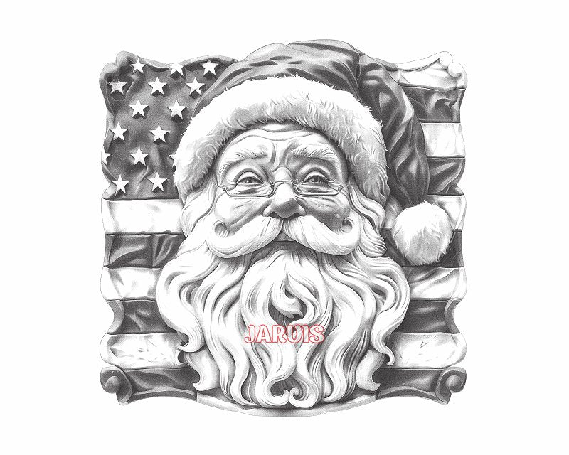 AMERICAN SANTA 3d illusion & laser - ready files - 3DWave.us