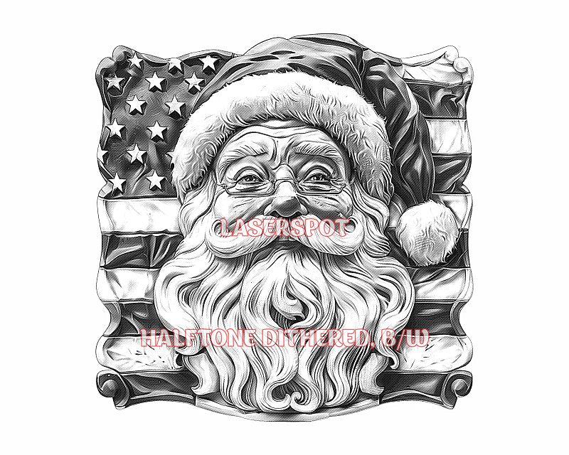 AMERICAN SANTA 3d illusion & laser - ready files - 3DWave.us