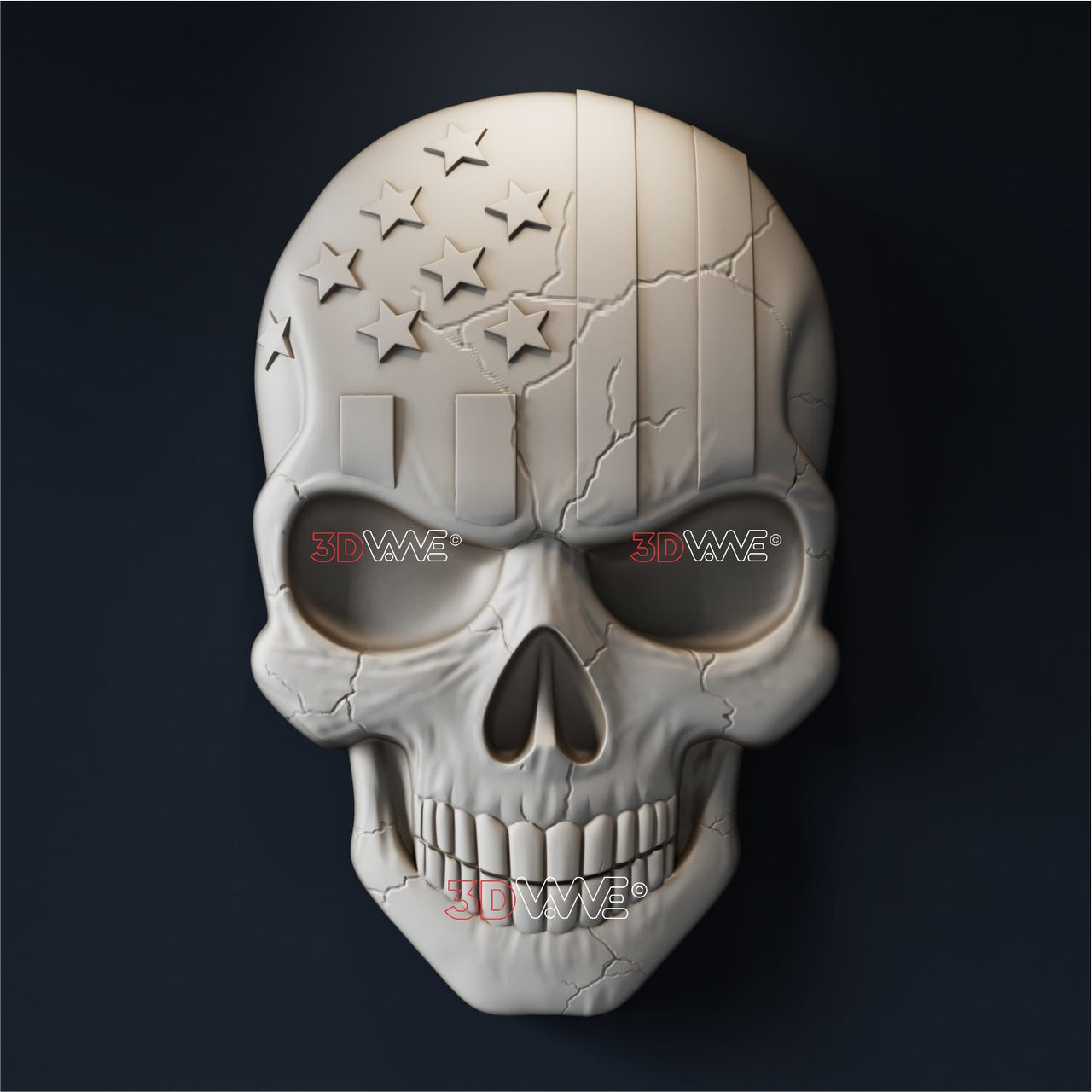 AMERICAN SKULL 3D STL - 3DWave.us