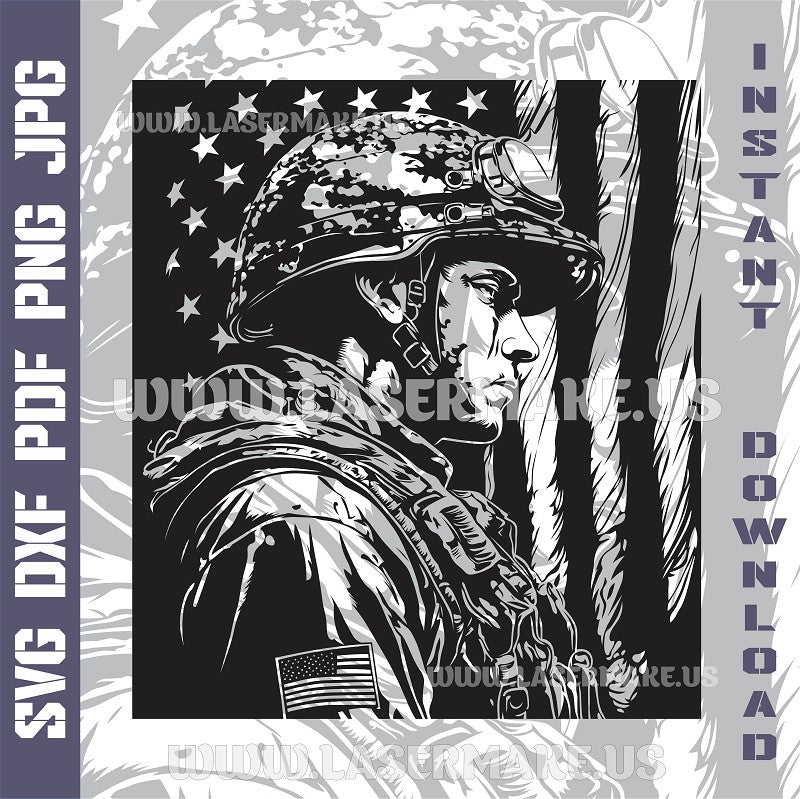 American Veteran SVG laser ready files - 3DWave.us