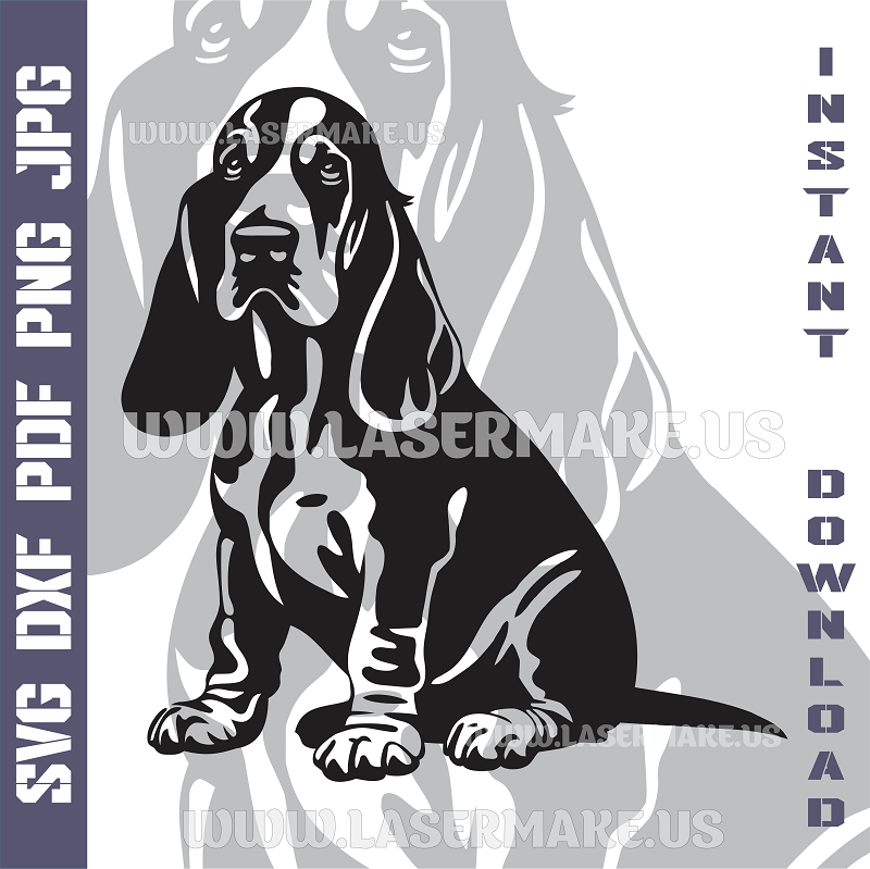 Basset Hound SVG laser ready files - 3DWave.us