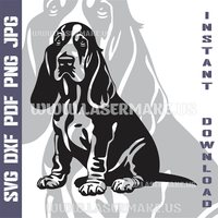 Thumbnail for Basset Hound SVG laser ready files - 3DWave.us