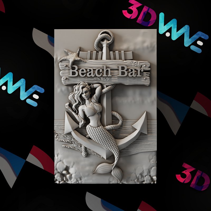 BEACH SIGN 3d stl - 3DWave.us