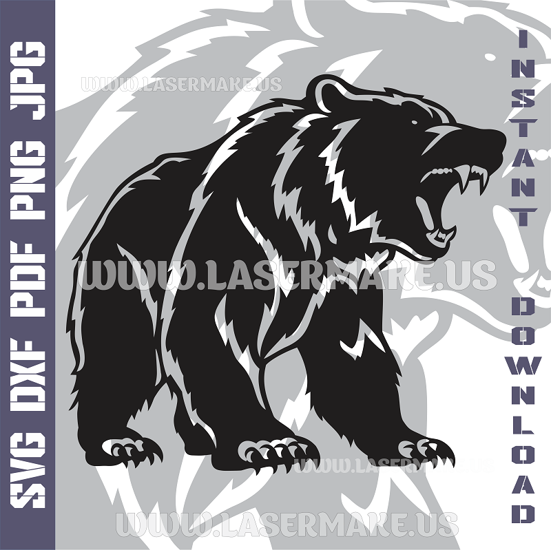 Bear SVG laser ready files - 3DWave.us