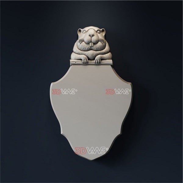 BEAVER PLAQUE 3d stl - 3DWave.us