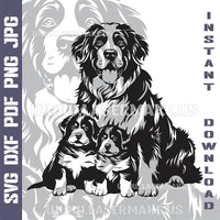 Thumbnail for Bernese Mountain Dogs SVG laser ready files - 3DWave.us