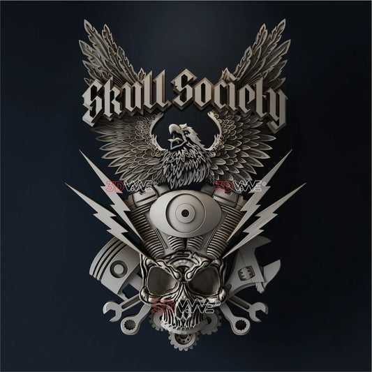 BIKER EAGLE 3D STL - 3DWave.us