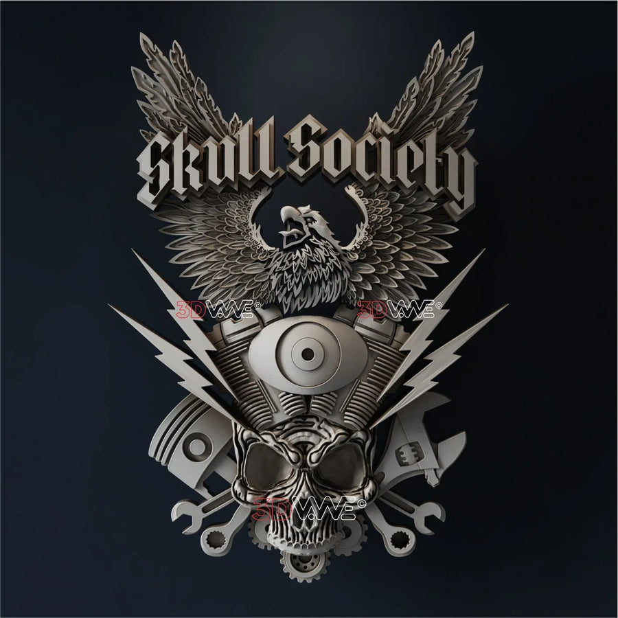 BIKER EAGLE 3D STL - 3DWave.us