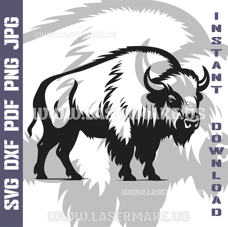 Bison SVG laser ready files - 3DWave.us