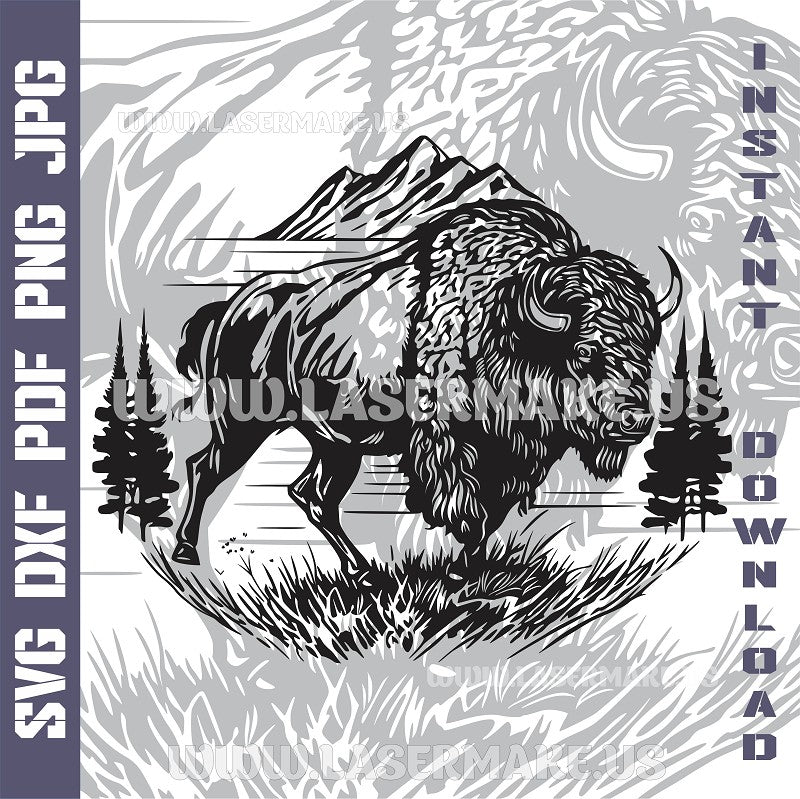 Bison SVG laser ready files - 3DWave.us