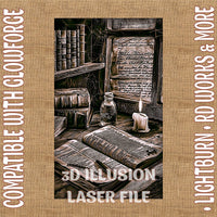 Thumbnail for BOOKS 3d illusion & laser - ready files - 3DWave.us