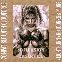 Thumbnail for BOXER WOMAN 3d illusion & laser - ready files - 3DWave.us