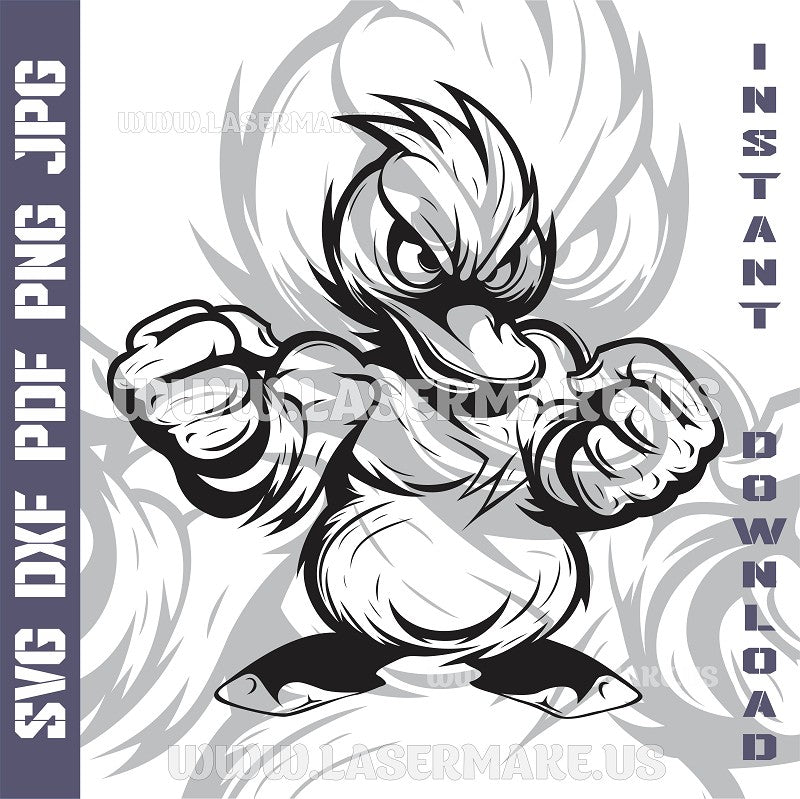 Boxing duck SVG laser ready files - 3DWave.us