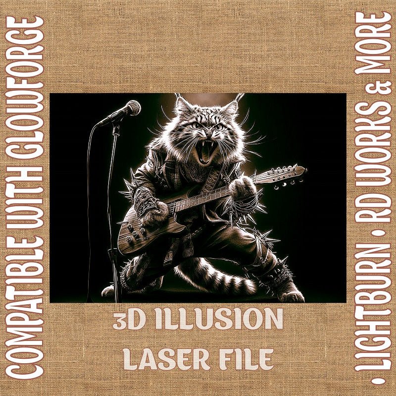 CAT 3d illusion & laser - ready files - 3DWave.us