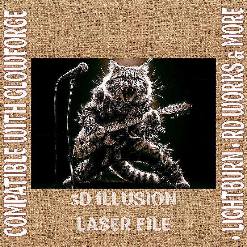 CAT 3d illusion & laser - ready files - 3DWave.us