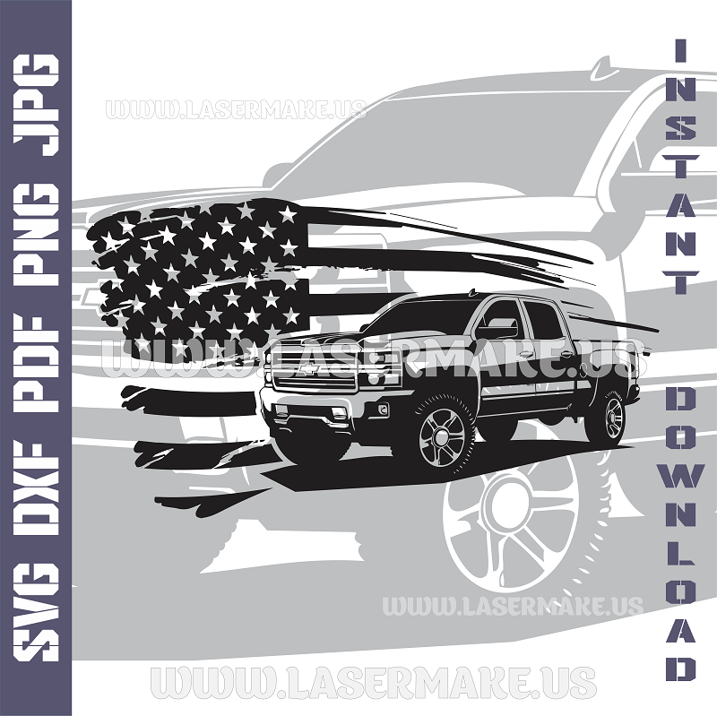 Chevrolet Silverado SVG laser ready files - 3DWave.us