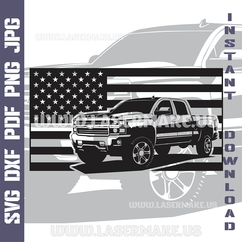 Chevrolet Silverado SVG laser ready files - 3DWave.us