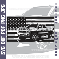 Thumbnail for Chevrolet Silverado SVG laser ready files - 3DWave.us