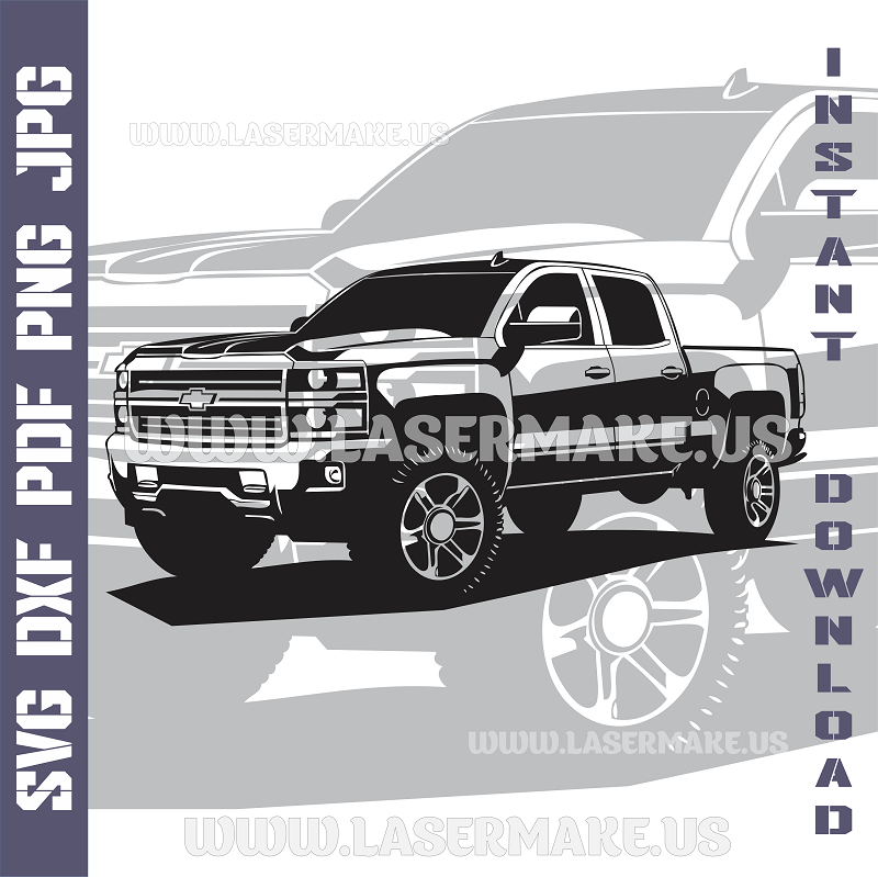 Chevrolet Silverado SVG laser ready files - 3DWave.us