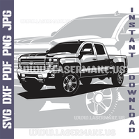 Thumbnail for Chevrolet Silverado SVG laser ready files - 3DWave.us