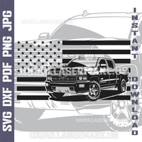 Thumbnail for Chevrolet Silverado with American Flag SVG laser ready files - 3DWave.us