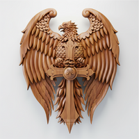 Thumbnail for Eagle on Cross - 3D Model for CNC | Ornate Religious Wood Carving STL File - 3DWave.us