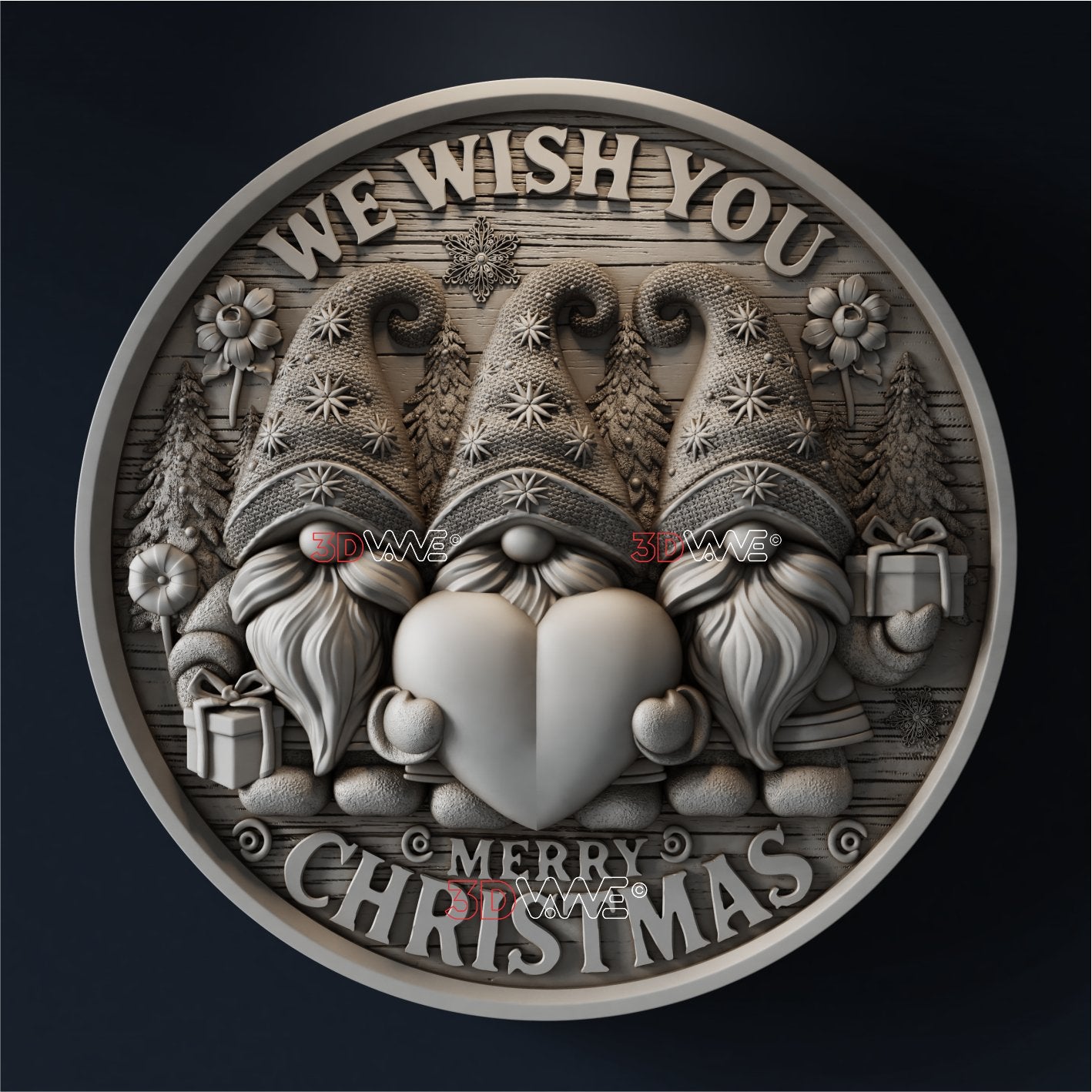 CHRISTMAS GNOME 3d stl file for CNC - 3DWave.us