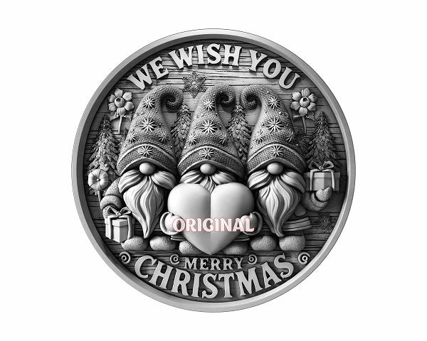 CHRISTMAS GNOMES 3d illusion & laser - ready files - 3DWave.us