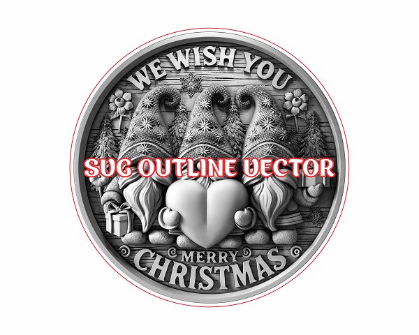 CHRISTMAS GNOMES 3d illusion & laser - ready files - 3DWave.us